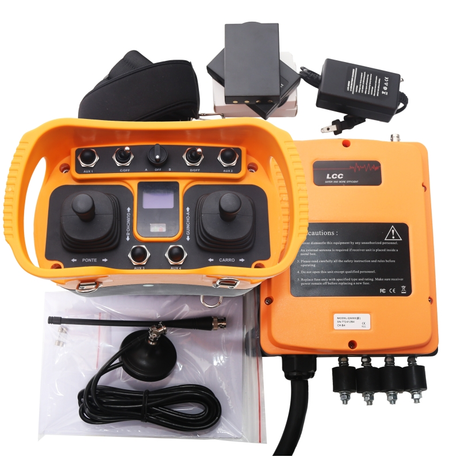 Mando a distancia inalámbrico Industrial para grúa torre, 433 Mhz UHF LCC Q5000+, equipo pesado
