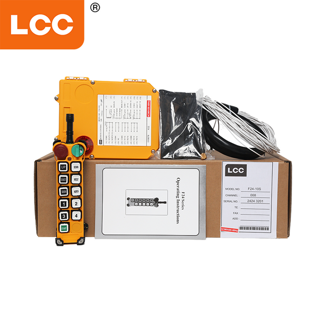 Uping de una sola velocidad 10 botones Radio de grúa industrial Control remoto F24-10S 