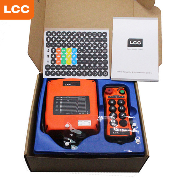 Q600 UHF Interruptor de radio inalámbrico 6 botón Crane industrial Control remoto LCC Controlador remoto