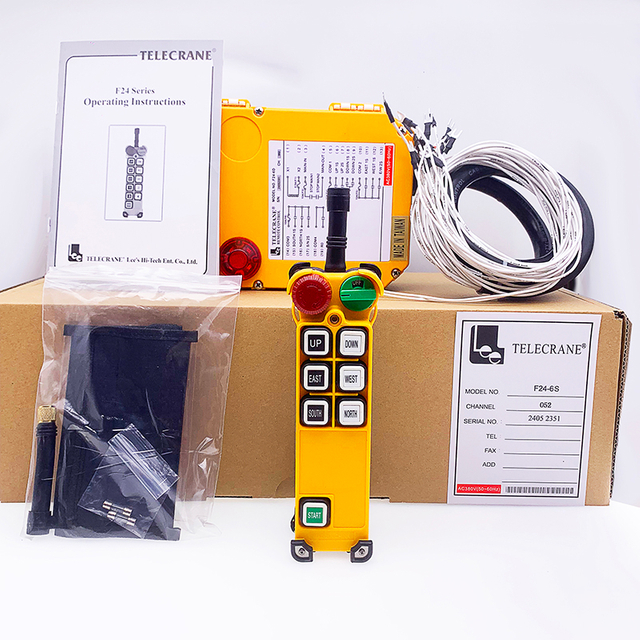 Telecrane F24-6D 315MHz Interruptor de control remoto de radio inalámbrico para grúa