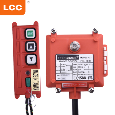 Control remoto inalámbrico por radio Telecrane de una velocidad F21-2S