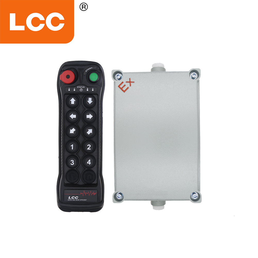 LCC BQ1000 Control remoto inalámbrico antiexplosión de 10 botones a prueba de explosiones para grúa torre en áreas peligrosas